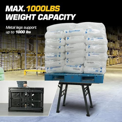 Portable Workbench, Folding Worktable, 1650lbs Capacity, Yellow - color: Yellow