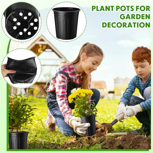 FoldTier 300 Pcs 2 Gallon/1 Gallon Plant Nursery Pots Plastic Flexible Bulk