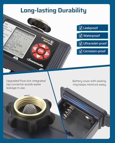 DEWENWILS Sprinkler Timer 3 Zone, with Rain Delay/Manual/AUTO Irrigation - color: 3 Zone