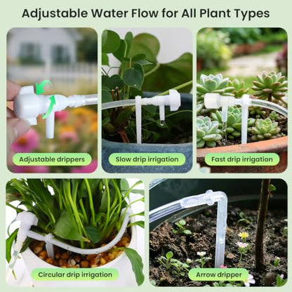 Solar Drip Irrigation System, Automatic Plant Watering Kit for 15 Plants