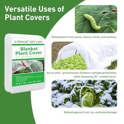 2 Pack 10ft x 50ft Plant Covers Freeze Protection