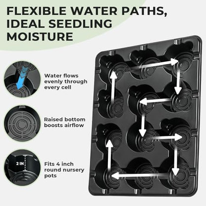 homenote 4 Inch Seed Starter Trays 2 Pack with Humidity Dome - size: 4 Inch, style: 2 Pack Tray+Nursery Pots+Humidity Dome