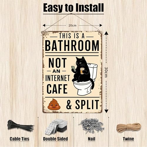 This is a Bathroom Not an Internet Cafe Funny Metal Sign 8×12 Inch - color: Bathroom B, size: 8*12inch
