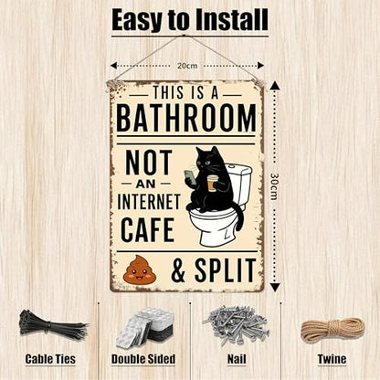 This is a Bathroom Not an Internet Cafe Funny Metal Sign 8×12 Inch - color: Bathroom B, size: 8*12inch