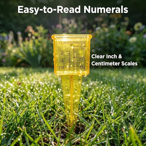 10Pack 1.5" Plastic Rain Gauge, Bright Yellow Rain Catcher