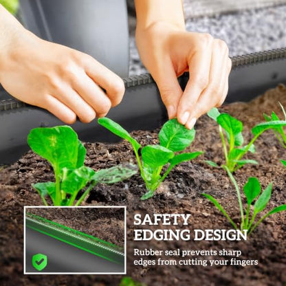 Outsunny 5' x 2' x 1' Galvanized Raised Garden Bed Kit, Dark Gray - color: Dark Gray, size: 5' x 2' x 1'