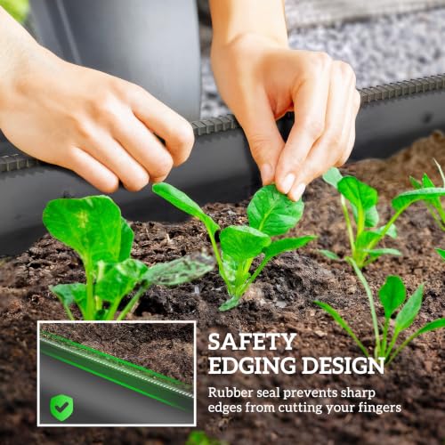 Outsunny 8' x 2' x 1' Galvanized Raised Garden Bed Kit, Dark Gray - color: Dark Gray, size: 8' x 2' x 1'