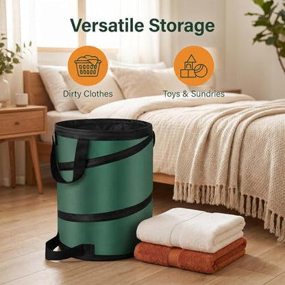 Camping Trash Can, Pop Up Collapsible Garbage Can, 10 Gallons, Foldable Recycle Bin Made of 600D Oxford Cloth for Gardening, Camping and Home Storage (Green) - size: 1 Count (Pack of 1)