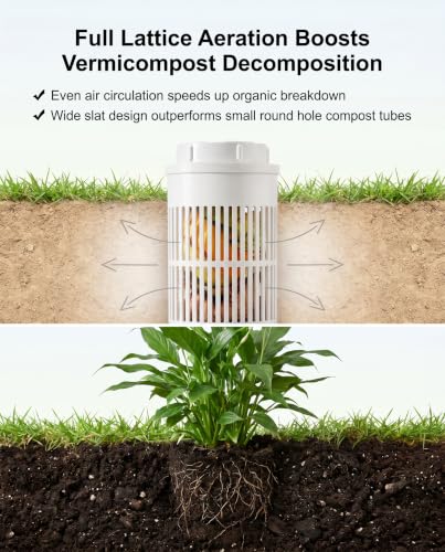 2 Pack Underground Earthworm Composting Bins, with Base and Lid，11.2 inch