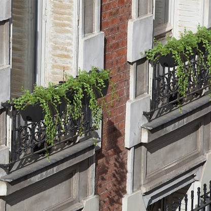 ETELI Railing Planter Hanging Planter Box with Brackets Set 6, Black - color: All Black