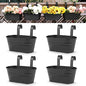 Hanging Planters, 10.6" Metal Railing Planters for Outdoor Plants, 4pcs - color: 4x Black
