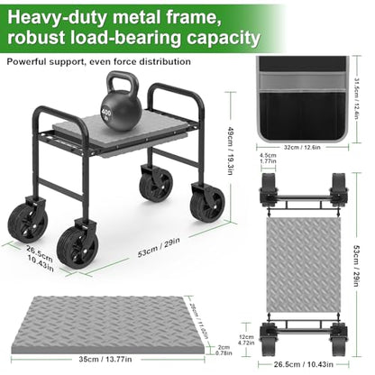 Garden Kneeler and Seat with 360° Wheels: 3-in-1 Rolling Gardning Stool
