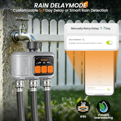 WiFi Sprinkler Timer 3 Zone, Smart Water Timer for Garden Hose - size: 3 Zone
