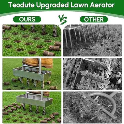 Lawn Coring Aerator with Stainless Steel Soil Core Storage Tray