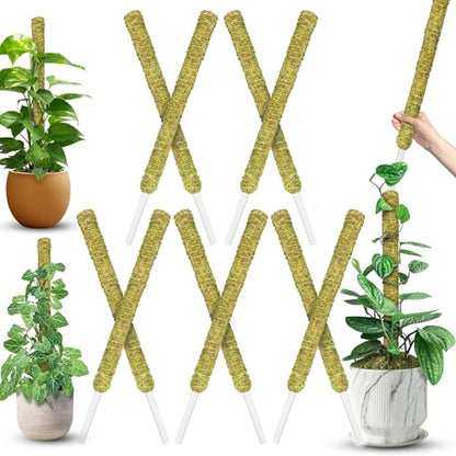 DUSPRO 10Pcs 22'' Natural Stackable Moss Pole for Plants Monstera - color: 10pcs Natural