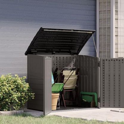 Suncast 34 Cu Ft Horizontal Storage Shed, Resin, Lockable, Stoney Black