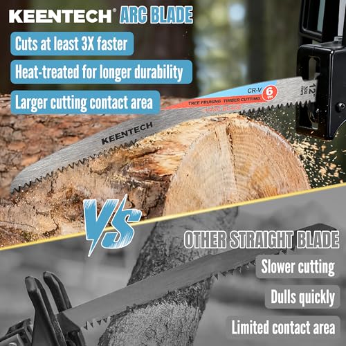 KEENTECH 12" Arc-Shaped Reciprocating Saw Blades, Fast Wood & Tree Pruning - size: 12"