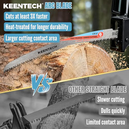 KEENTECH 12" Arc-Shaped Reciprocating Saw Blades, Fast Wood & Tree Pruning - size: 12"