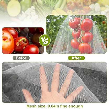 Zonon 5 x 20ft Mosquito Netting White Garden Insect Bug Mesh for Plant - color: White, size: 5.25 x 19.69 ft