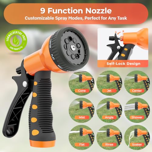 Ayleid Retractable Rubber Hybrid Garden Hose Reel, 1/2"x65ft Wall Mount - color: Deep Black, size: 65FT