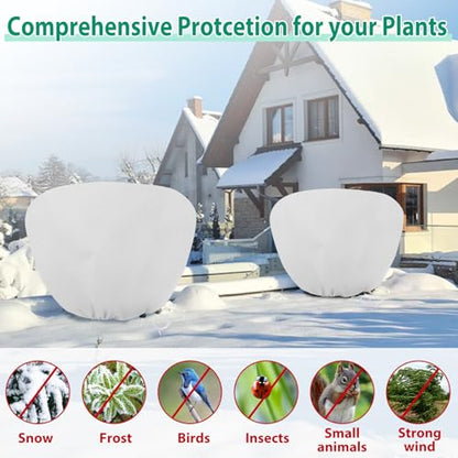 4 Pack Shrub Plant Covers Freeze Protection for Winter, 23.6"X39.4", White - size: 4PCS-23.6" X 39.4"-White