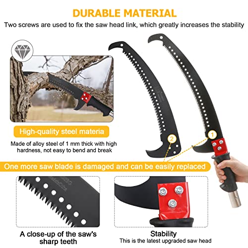 27 Feet Tree Pole Pruner Manual Branches Trimmer Tree Branch Garden Tools Loppers Hand Pole Saws Extendable Height Adustable System for Sawing and Shearing - size: 27FT(with branch scissors)
