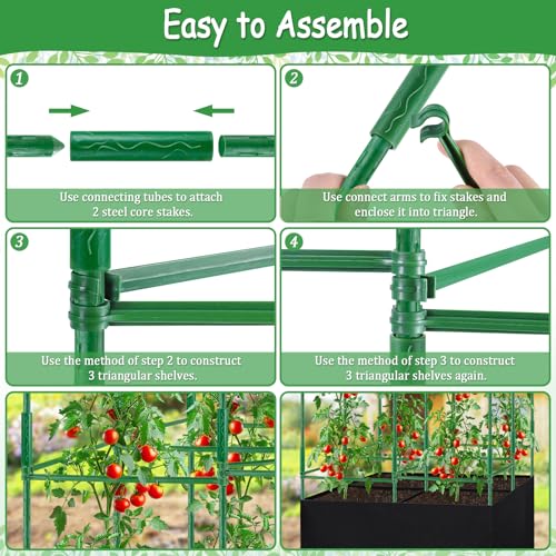Tomato Cages, Square Tomato Plant Stakes Support Cages Trellis
