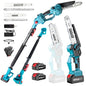 8 & 6 Inch Electric Pole Saw & Mini Chainsaw for Tree Trimming - color: Blue, size: 8&6inch
