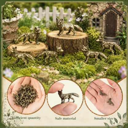 Civaner 50 Pcs Mini Fox Figurine, Mini Brass Figurines, Small Retro Animals - style: Fox