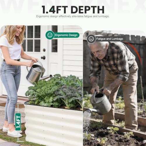 4×2×1.4FT Modular Raised Garden Bed, 3 In1 Galvanized Raised Planter