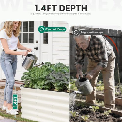 4×2×1.4FT Modular Raised Garden Bed, 3 In1 Galvanized Raised Planter