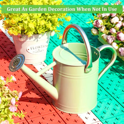 1 Gallon Watering Can for Outdoor&Indoor Plants - color: Cream Green