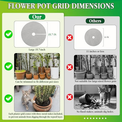Plant Pot Grids 15.7 Inch Cuttable Soil Cover Protector from Animals - color: 6pcs
