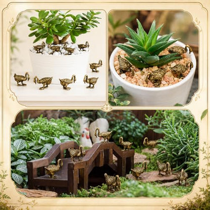 Civaner 50 Pcs Mini Brass Goose, Small Goose, Mini Metal Animals Statue - style: Goose