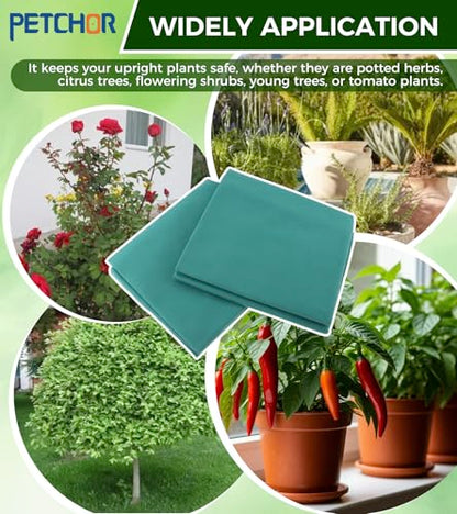 4PCS Winter Plant Covers Freeze Protection for Outdoor Plant 39x39″ - color: Green