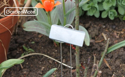 GardenMate 100-Pack Weatherproof Large Zinc Metal Plant Labels, Height 11.5", Label Area 3 1/2 x 1 1/4" - size: 100-Pack, style: 11.5'' Large Zinc