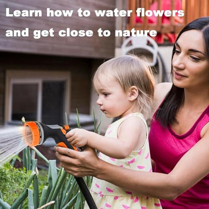 Garden Hose Nozzles with 10 Spray Patterns Sprayer Water Hose Nozzle Spray - color: Orange