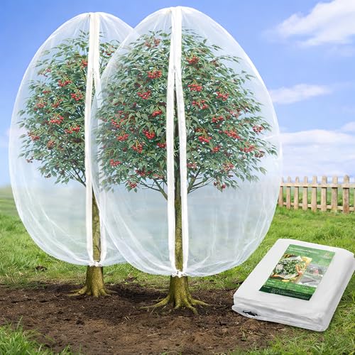 Jevrench 2-Pack 4 x 6 ft Garden Netting Bags with Zipper and Drawstring - size: 4 x 6ft – 2 Pack