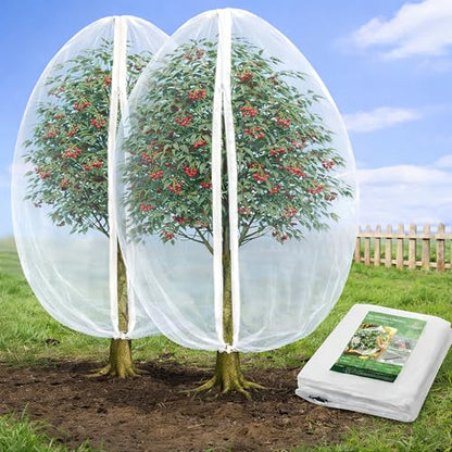 Jevrench 2-Pack 4 x 6 ft Garden Netting Bags with Zipper and Drawstring - size: 4 x 6ft – 2 Pack