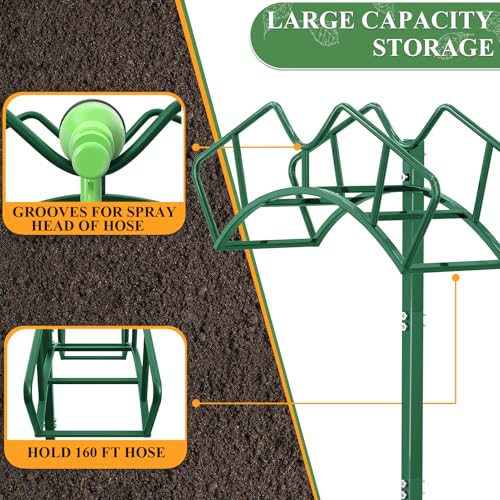 Qatsrin Heavy Duty Garden Hose Holder, Water Hose Storage Holds 150ft Green - color: Green