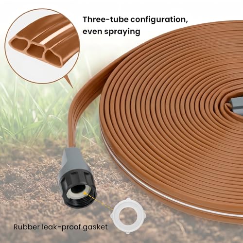 Sprinkler Soaker Hose 100FT, Watering Hose with Holes for Garden 50ft 2pack - color: Brown, size: 100FT(50FT-2Pack)