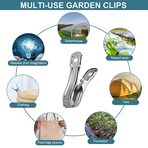 40 PCS Greenhouse Clips for Netting, Stainless Steel Garden Clamps, 2 Inch - style: 2inch-40pcs