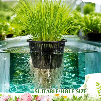 Weysat 16 Pcs Pond Plant Baskets 8.3 x 5.1 Inch, Aquatic Net Pot N Mesh - color: N Mesh, size: 8.3 x 5.1 Inch