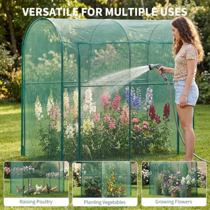 Garden Crop Cage, Plant Netting Cover with Zipper Door, Vegetable Insect Protection - color: Green, size: 200*100*180cm