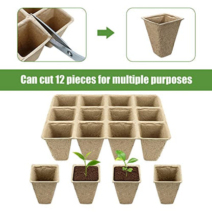 120 Cells Biodegradable Seedling Starter Trays,10 Pack Plant Starter Kit - size: 120 Cells, 10 Packs