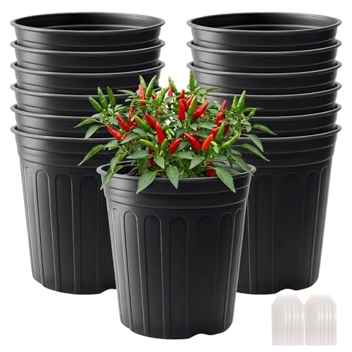 25 Pack 3 Gallon Flexible Plant Nursery Pots for Plants with Drainage Holes - size: 3 Gallon