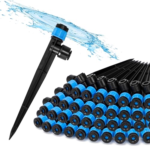 Bonviee 40-Pack 1/4-Inch Quick-Connect Adjustable Drip Emitters, Vortex - size: 40 Pack - Vortex Push-To-Connect Emitter