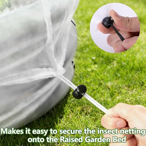 2 Pack Garden Netting for Raised Beds, 4 x 2 Ft Raised Bed Plant Covers for Garden Protection, Fine Mesh Bird Netting Pest Barrier Screen with Drawstring for Protecting Vegetables Fruits Crops - color: 4 X 2 Ft