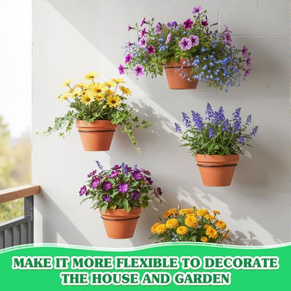 Menkxi Flower Pot Holders Wall Mounted Metal Plant Ring, 6 Pcs, 6 Inch - size: 6 Inch