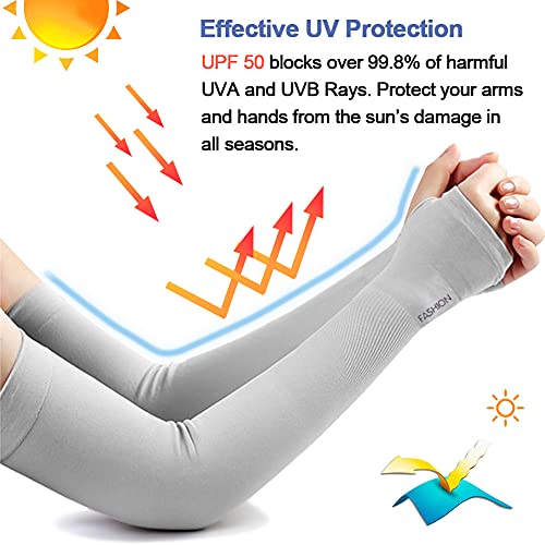 beister Arm Sleeves for Men & Women, UPF 50+ UV Sun Protection, Cooling - color: 3-pairs Grey